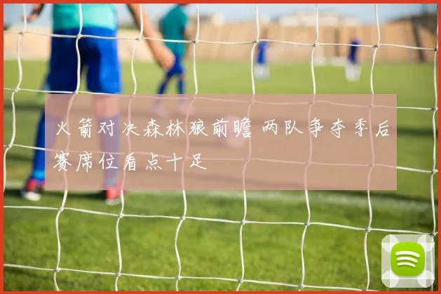 火箭对决森林狼前瞻 两队争夺季后赛席位看点十足